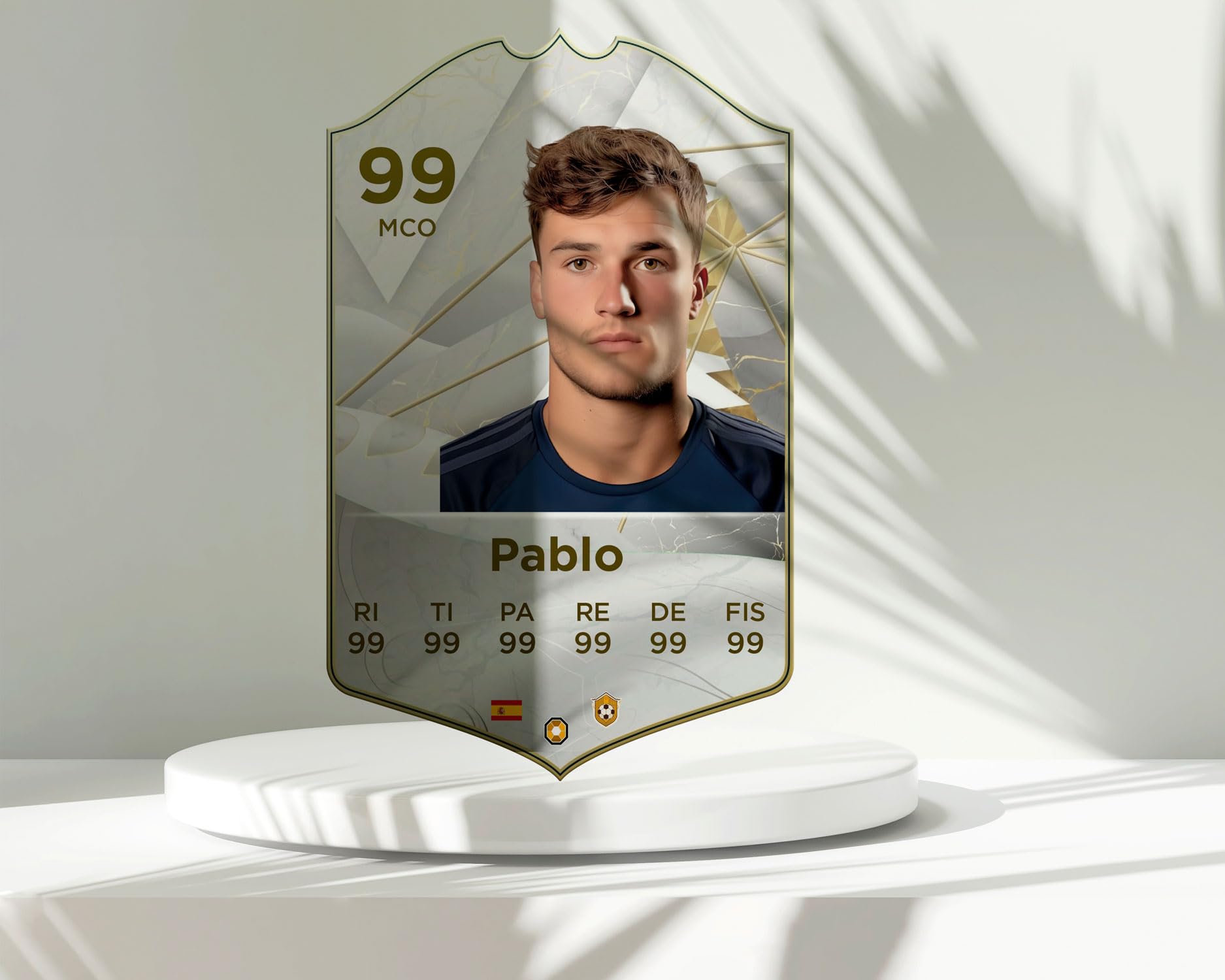 Panorama Carta Calcio Personalizzata Icône 21x30 cm in Metacrilato - Ultimate Team Card - Adesivo Soccer - Regali Originali per Amici