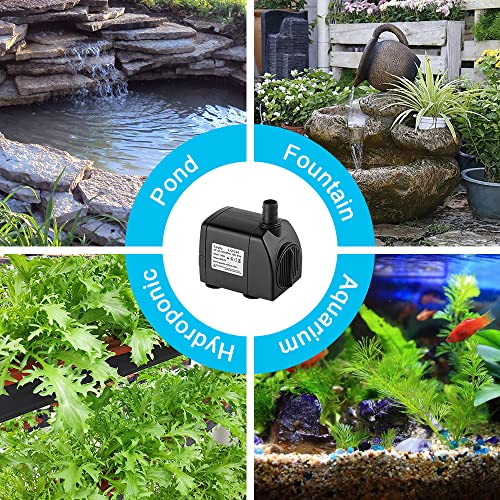 Lyqily 210Gph Ultra Quiet 15W Submersible Water Pump With 5.2Ft High Lift For Fountains, Hydroponics, Ponds, Aquariums #TOP6