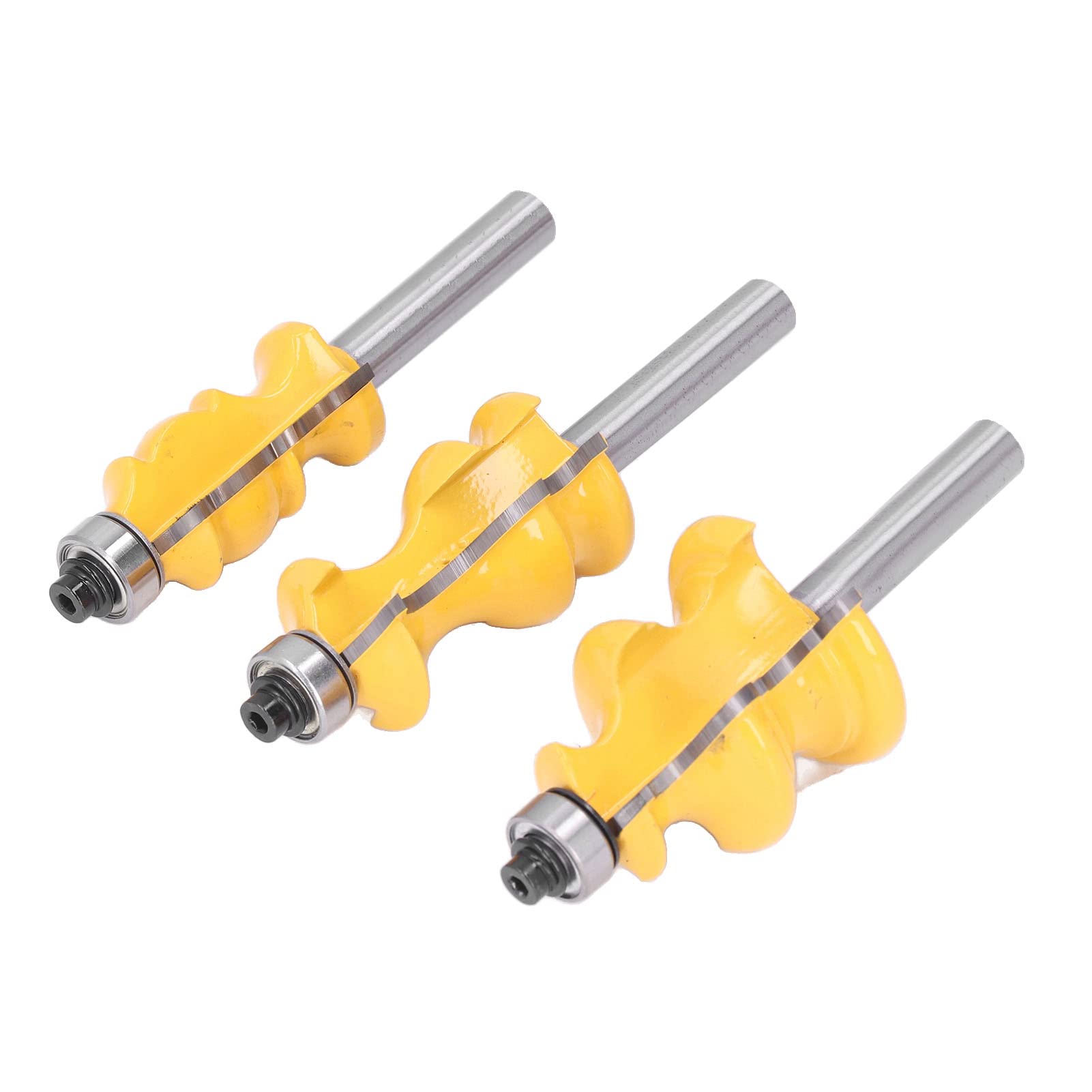 Set di frese per fresatura da 3 pezzi per modellatura architettonica, accessori per la lavorazione del legno, gambo da 8 mm
