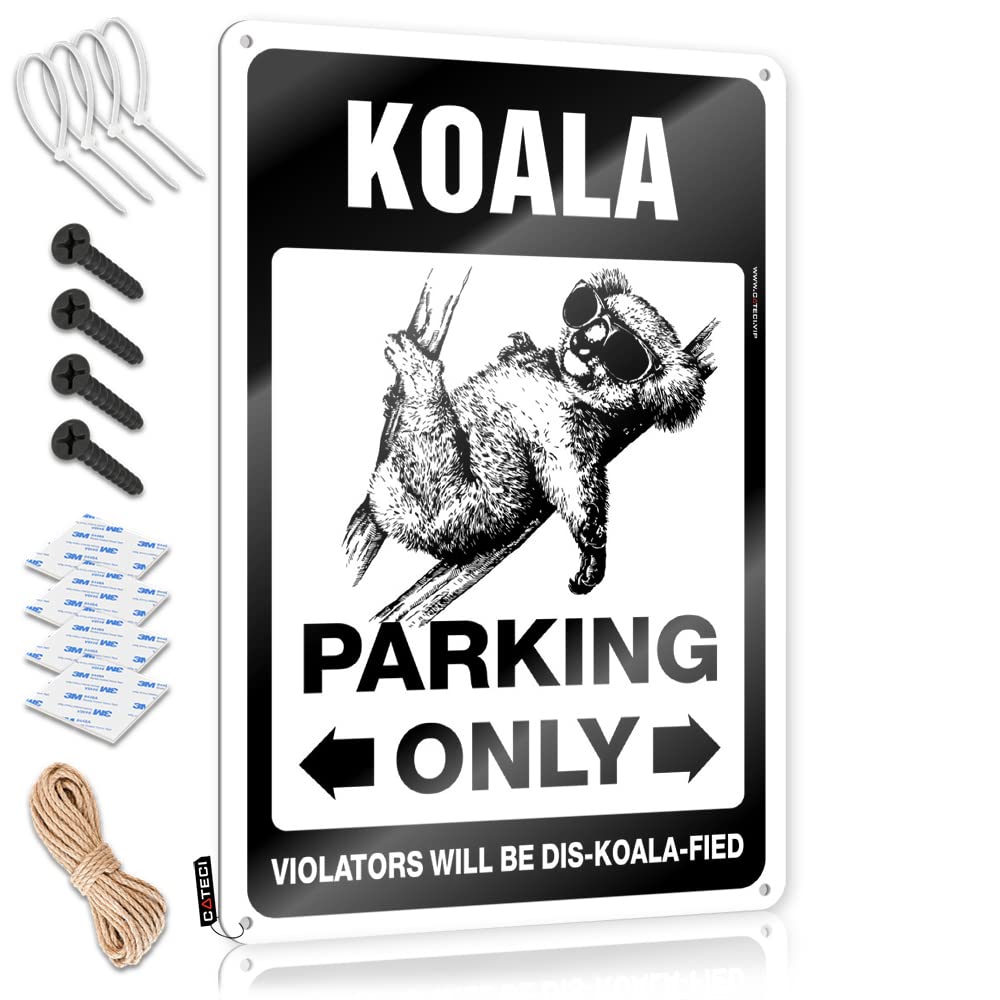 KRAZMURONGD Funny Man Cave Signs Koala Parking Only Tin Sign Pool Zone Tin Sign Tinsign Decor