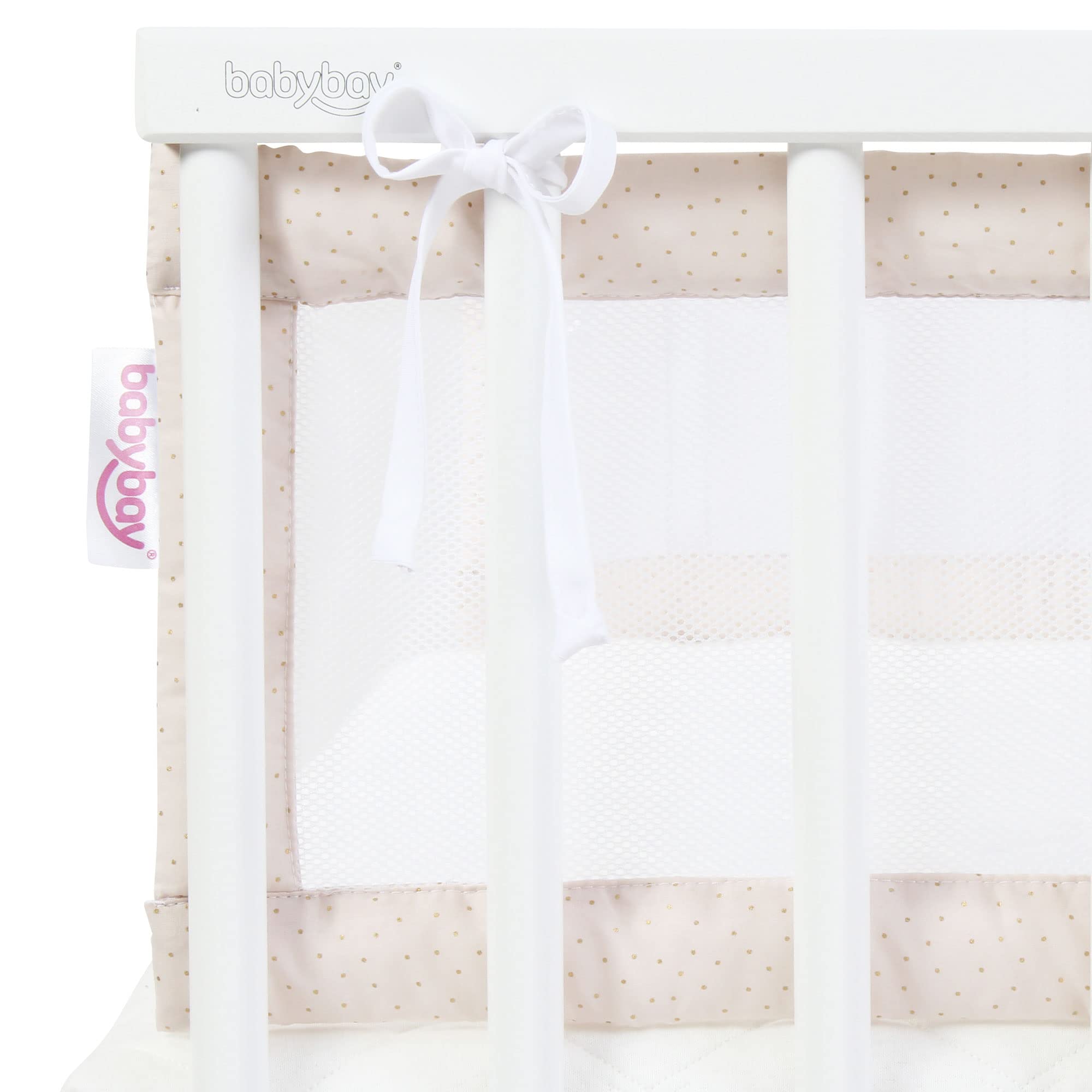 babybay Paracolpi in rete Royal adatto per modello originale, beige con punti glitter dorati