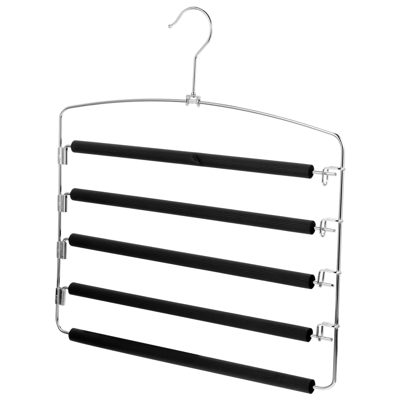 Unomor Wardrobe Storage Hanger Skirts Pants Multi- Layer Pants Steel Pants Hanger Pants Organizer Wardrobe Pants Hangers Skirt Hangers Pants Hanger Multi- Layer Jeans Hangers Black Sponge