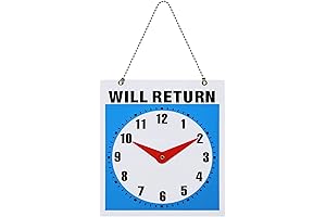 Ipetboom 1Pc Double-Sided Open/Come In/Will Return Sign with Clock Hands