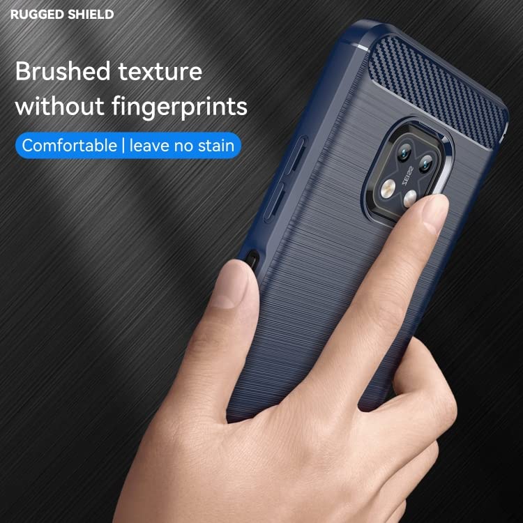 Image of NPRC Hybrid Ultra Slim Protective Case TPU Non-Slip Carbon Fiber Texture Shockproof Case Cover for Nokia XR 20 - Blue