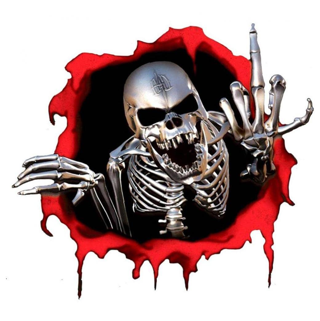 Car Sticker 3D Skull Badge Horror Hole Shape Self-Adhesive Flower for Car and Motorcycle Decoration