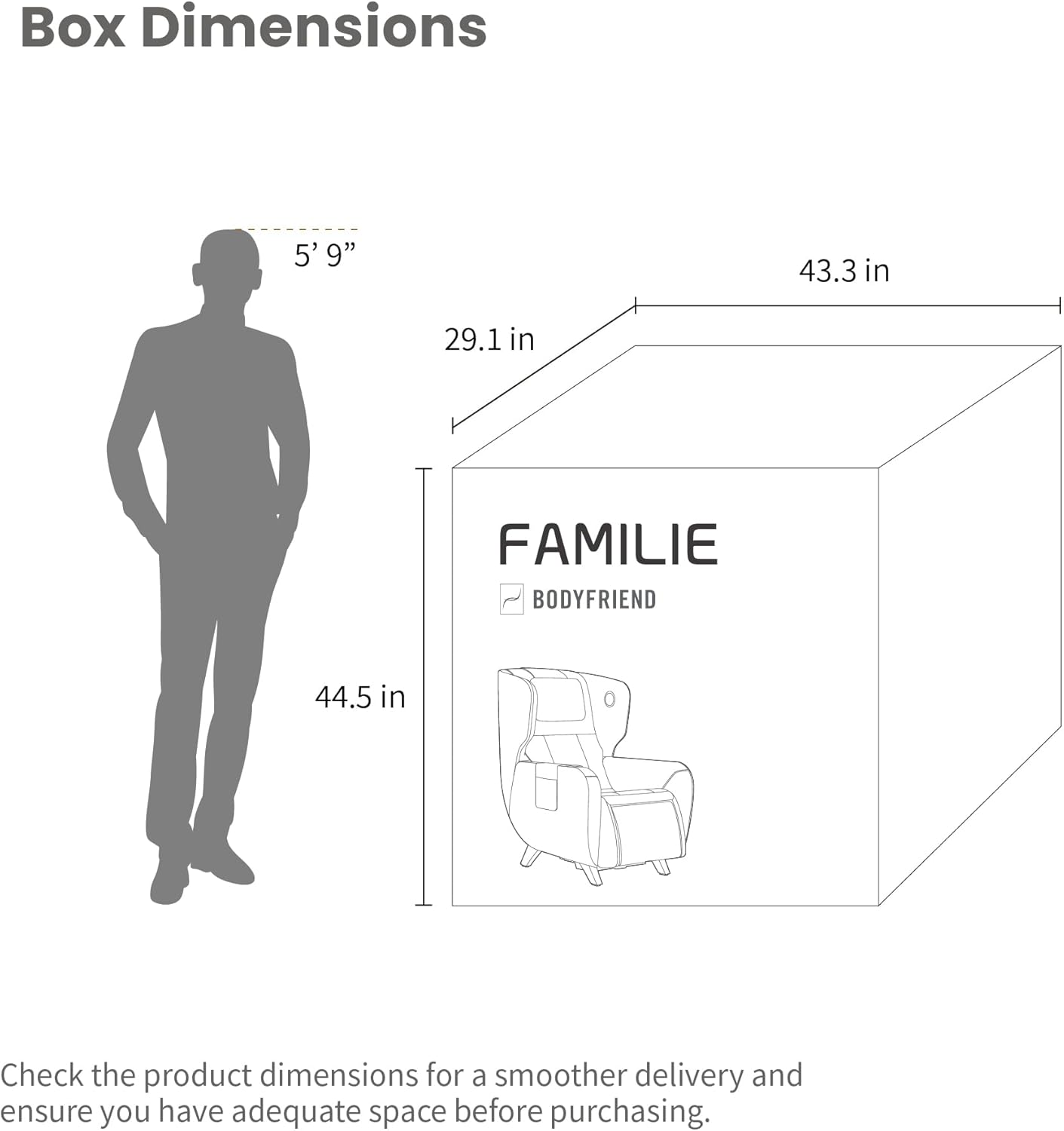 Person relaxing in the massage chair in a zero gravity recline position