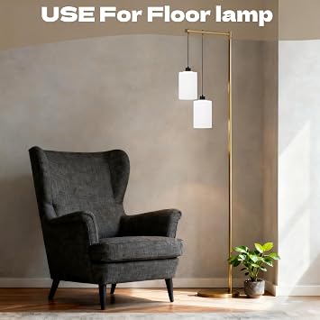 6 Pcs White Glass Shade Replacements - Premium Cylinder Glass Lampshade Cover, Replacement Lamp Globe for Chandelier Pendant Wall Light Sconce (white)