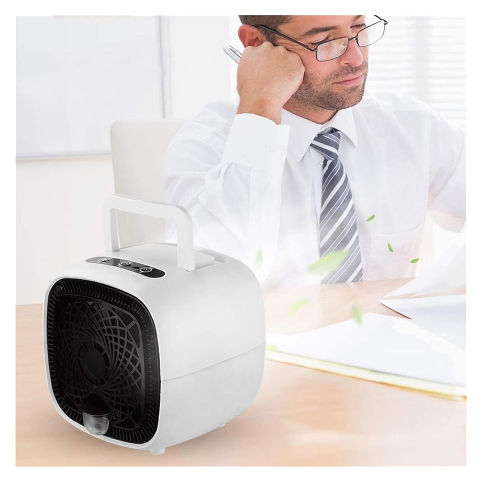 Mini ventilatore portatile con 3 livelli di ventola e USB, silenzioso, con raffreddamento evaporativo e umidificazione, per camera da letto, ufficio e campeggio