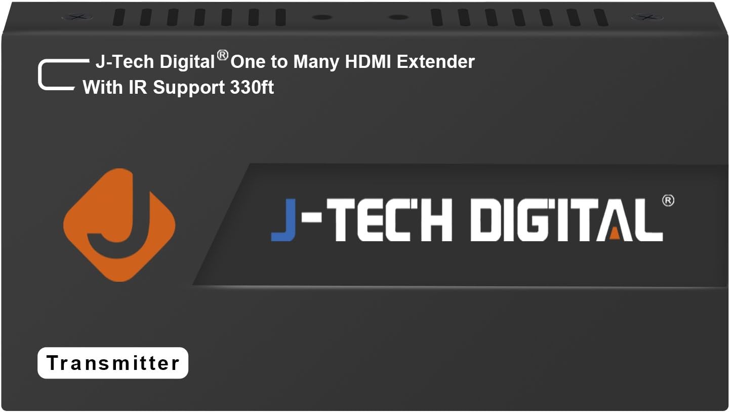 Exclusive Discount 50% Price J-Tech Digital HDMI Extender Over Single Cat5e/6 Ethernet Cable with IR Up to 330 Feet 100m Supports 1080P HDCP One to Many Connection (Receiver+Transmitter)
