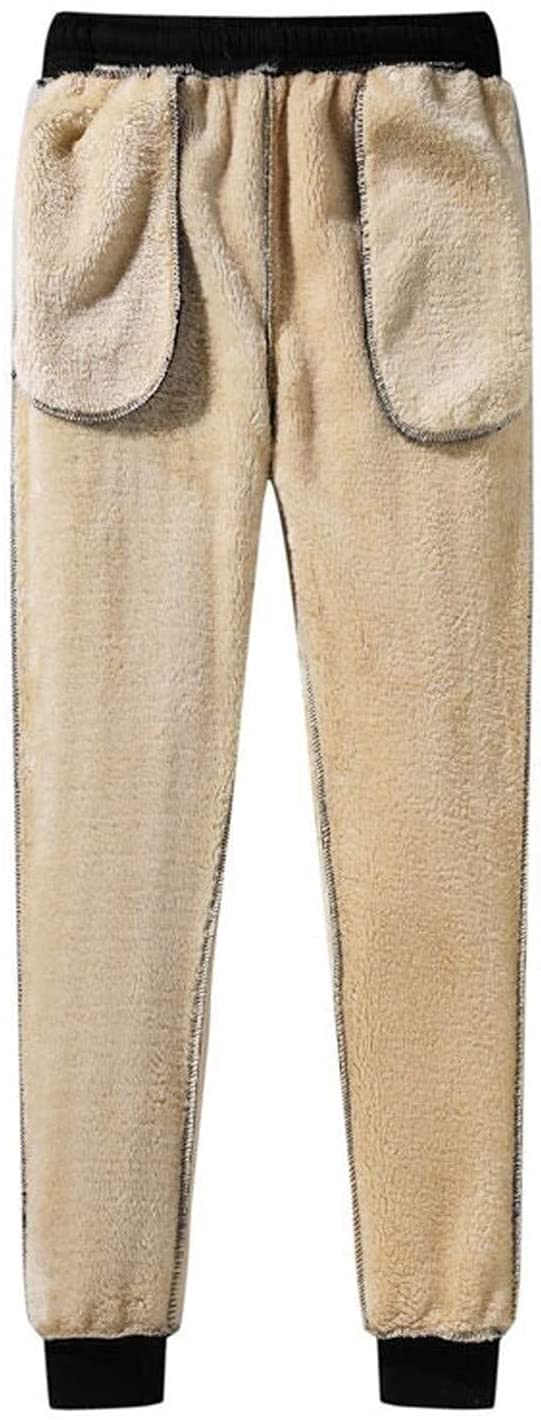 Pantalon de jogging doublé en polaire Sherpa pour homme - Pantalon de jogging d'hiver avec 2 poches et bande élastique - Pour le sport, les loisirs, le fitness