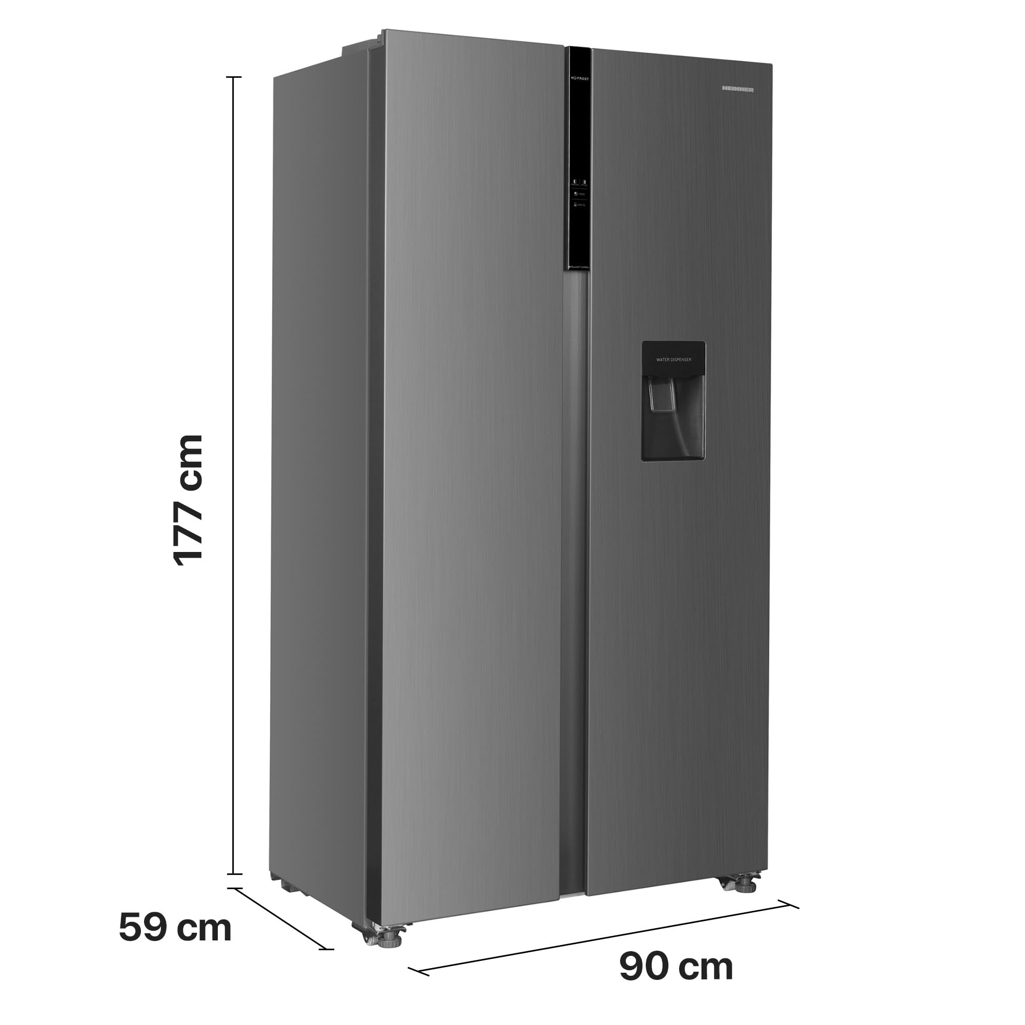 HSBS‑H439NFXWDE+++ Side-by-Side Kühlschrank – 439 L, Energieklasse E, Frost-Free, LED-Display, Multi-Air Flow, verstellbare Ablagen, Weiß, inkl. 5‑Jahres-Garantie (Anthracite, 439 Liter)