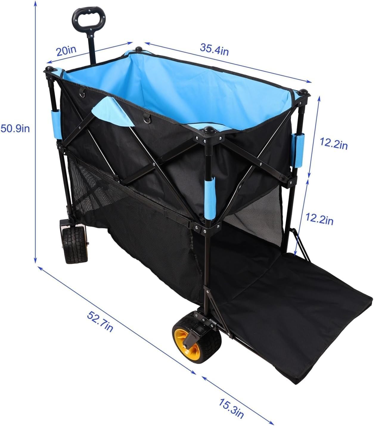 Multi Purpose Wagon Garden Carts Beach Wagon Cart Beach Collapsable Wagons Extender Wagon Cart Folding Wagon Garden Shopping Beach Cart For Garden, Farm, Yard Collapsible Garden Cart Largefoldingwagon