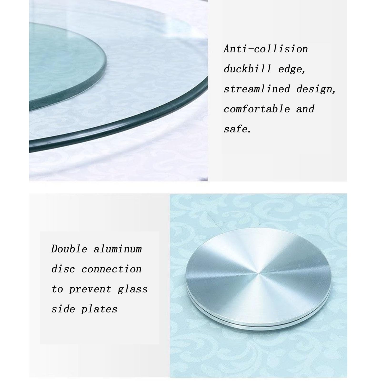 Table de salle à manger rotative de 70 cm, résistante aux expons, résistante à l'usure, facile à nettoyer, idéale pour la décoration de salle à manger et de cuisine, parfaite pour un usage domestique