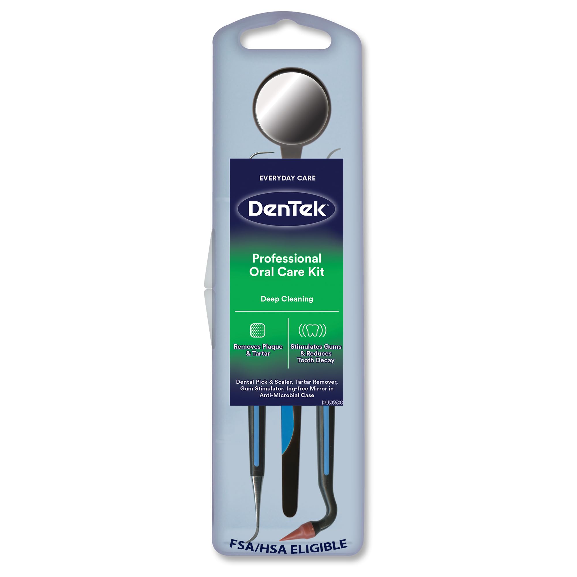 DenTek Professional Oral Care Kit, Complete Set of Dental Tools Including Mirror, Dental Pick, Scaler & Stimulator