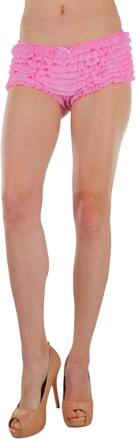 ToBeInStyle Women’s Mesh Ruffle Lace Cheeky Boyshort Panty Booty Shorts Burlesque Retro Style - Image 6