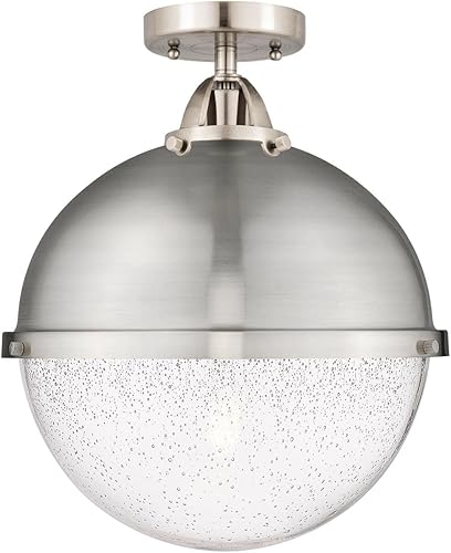 Innovations 288-1C-SN-HFS-124-SN One Light Semi-Flush Mount from Nouveau 2 Collection