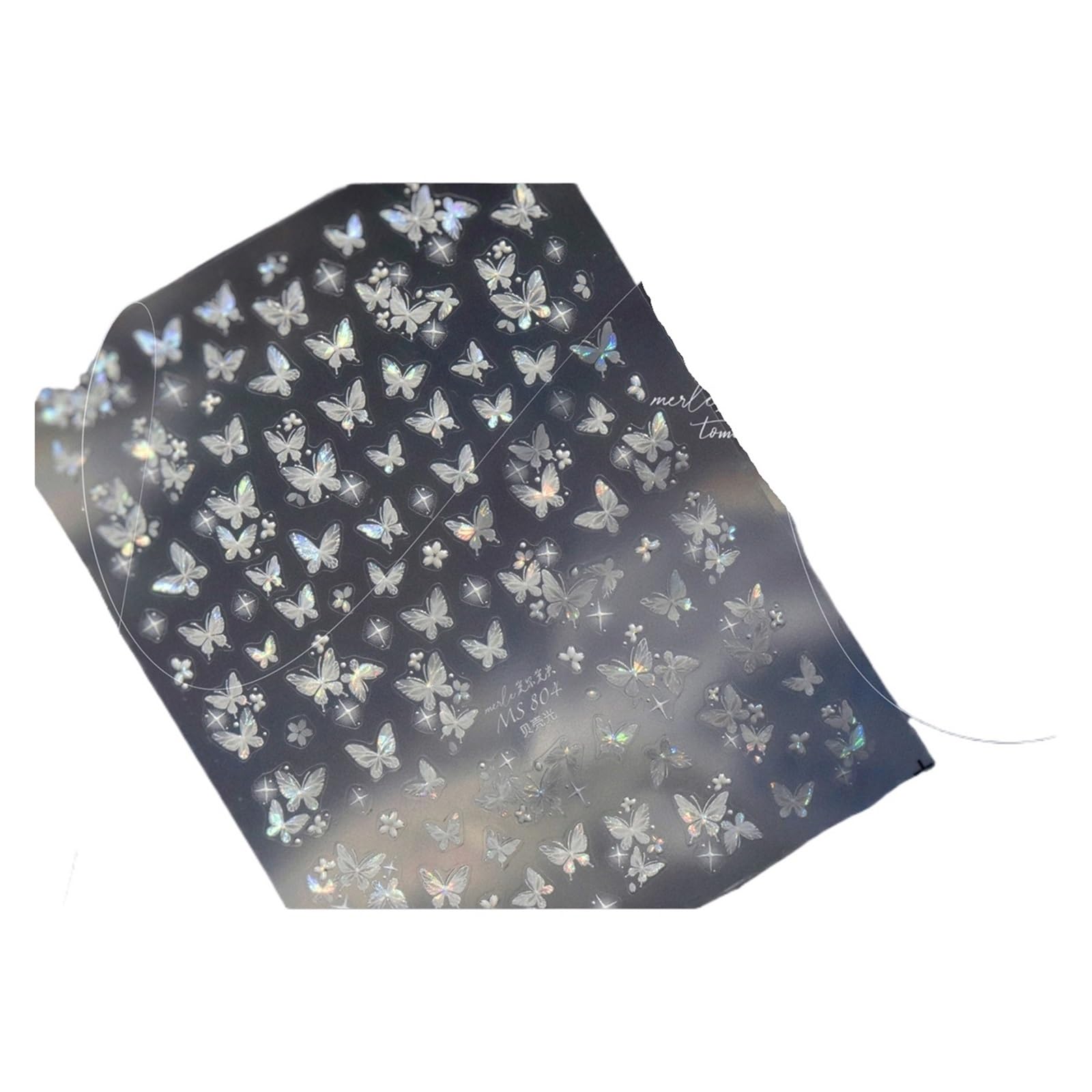 Butterfly Nail Charm Stickers 5D Shell Light Cute Stars Sliders for DIY Manicure Nails Art Decorations Decals(Color7)