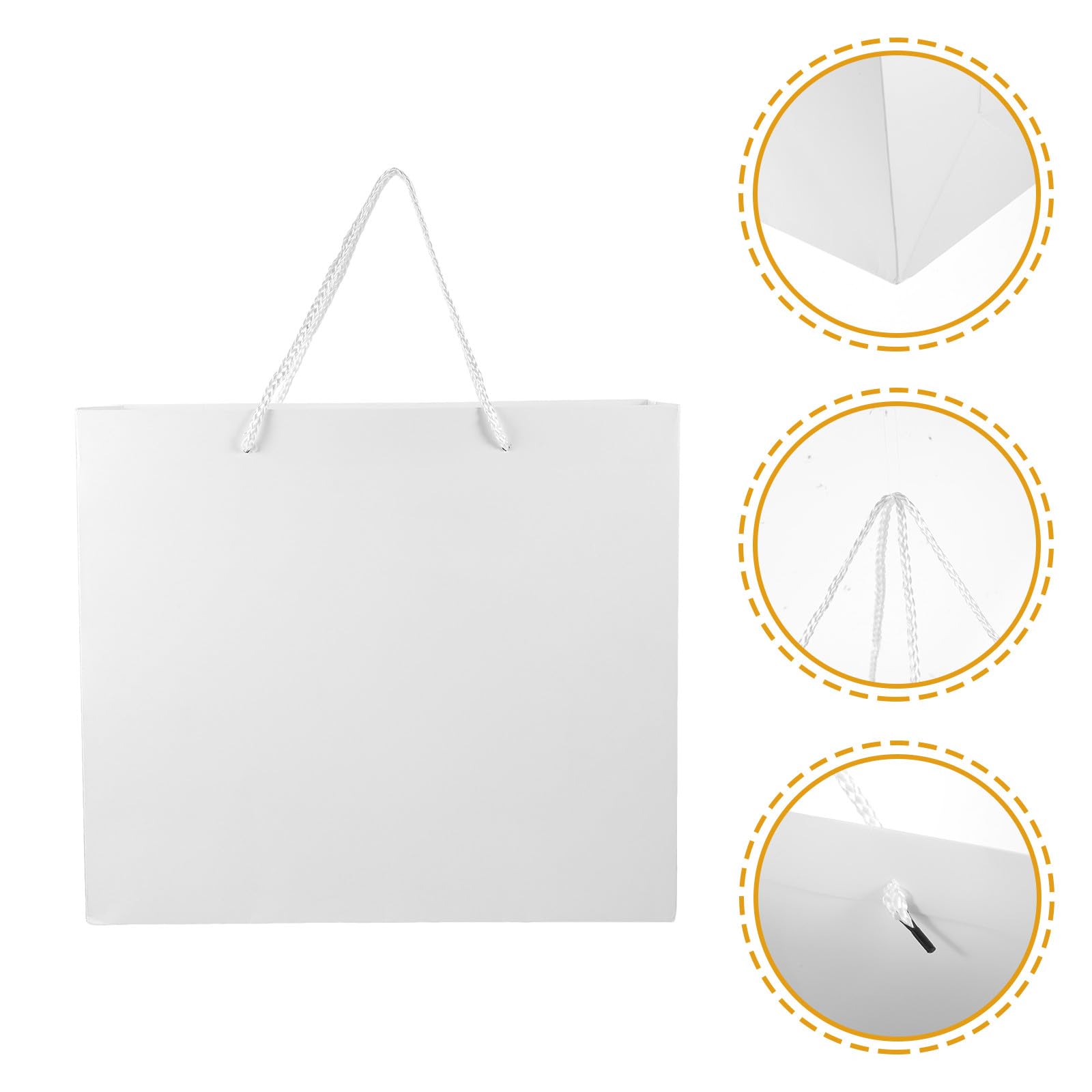 Holibanna Geschenktüten 10 Stück aus Papier mit Henkel Weiße Papiertüten Bedruckbar mit Eigenen Motiven Wiederverwendbare Einkaufstaschen für Party und Dinner