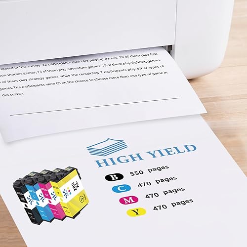 Miniatura 2 de Cartuchos de tinta 202XL (5 unidades) remanufacturados de repuesto para cartuchos de tinta Epson 202 XL 202XL T202XL para usar con Epson Workforce