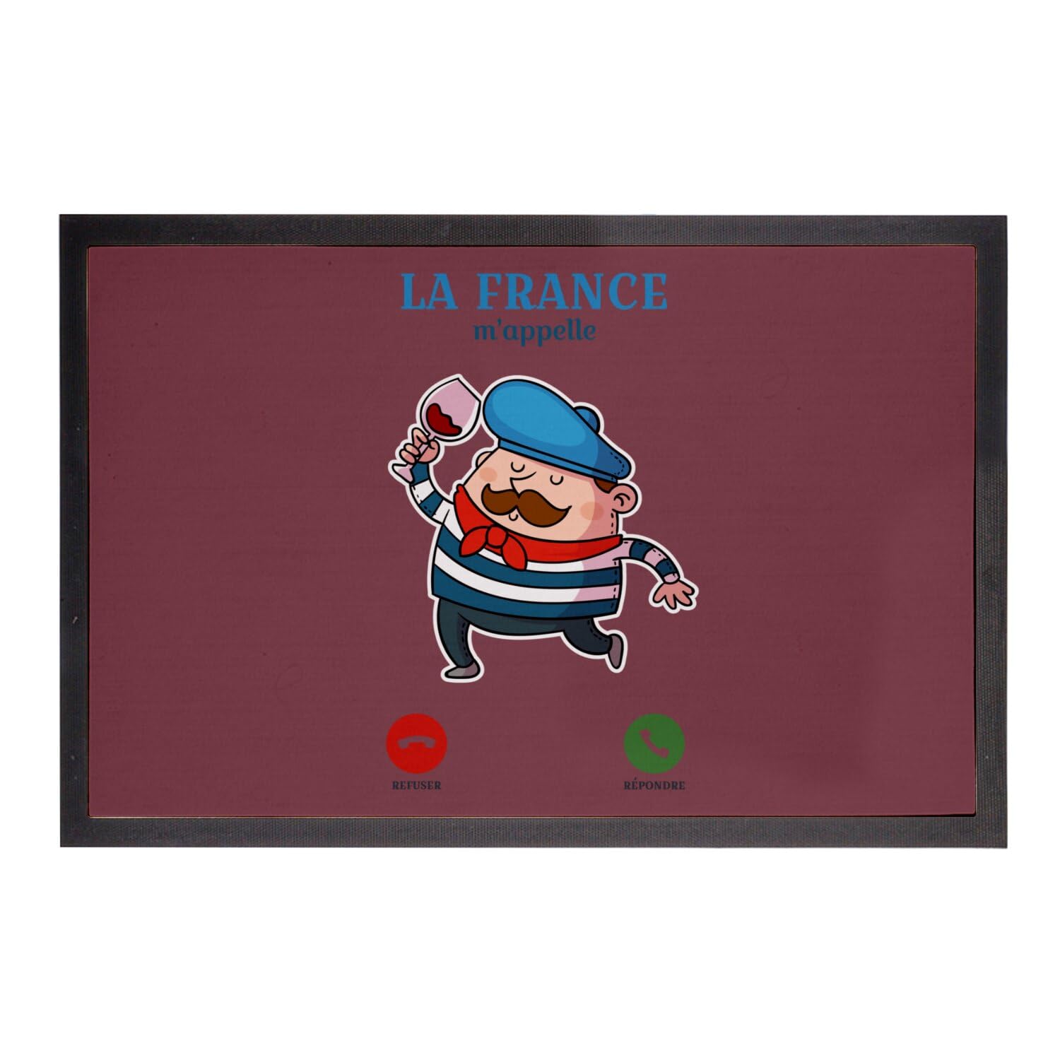 Paillasson rouge anti saleté tapis entrée rigolo 75x50cm maison