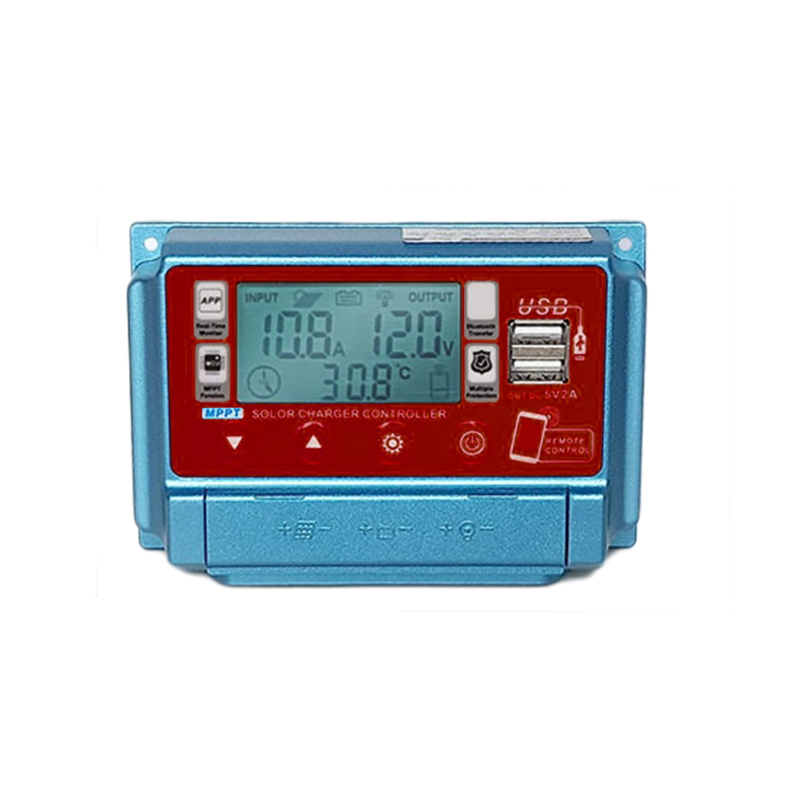 Regolatore di carica solare WiFi + BT 50A Regolatore di ricarica MPPT 12V/24V/36V/48V/60V Display LCD Doppio regolatore di uscita USB 5V APP Controllo remoto Regolatore di carica solare