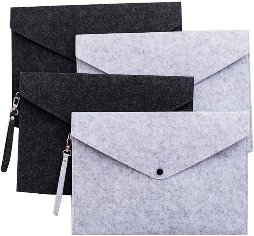 Leadigol 2pcs Felt File Folders,A4 Envelope File Document Holder,Paper File Folders with Lanyard,File Organizer Filing Envelope Portfolio Case with Button Closure image 3
