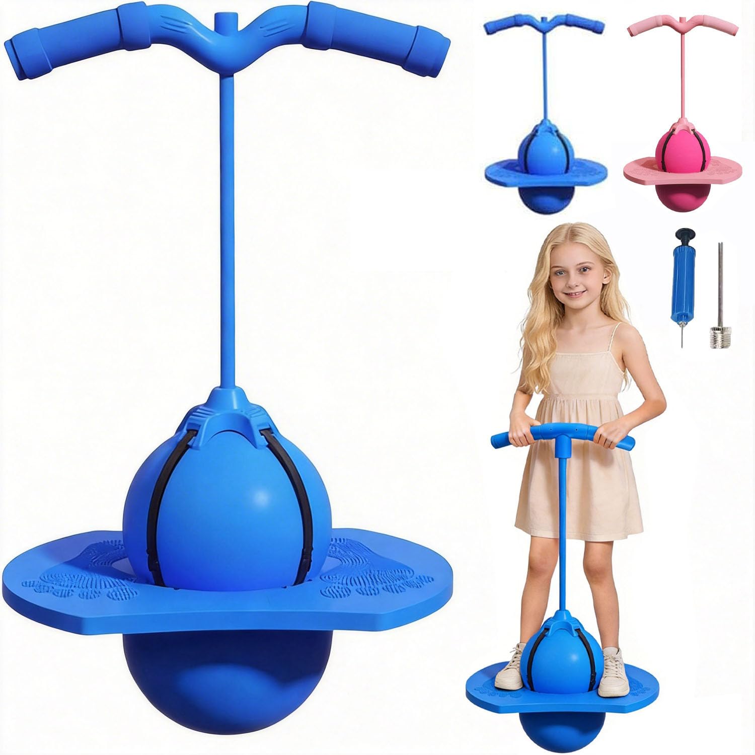 Generisch Pogo 2026 Ballon sauteur pour et adultes, 80 x 38 cm, avec poignée, capacité de charge 300 kg, dessous antidérapant, jouet de sport pour la maison, le salon, l'extérieur et