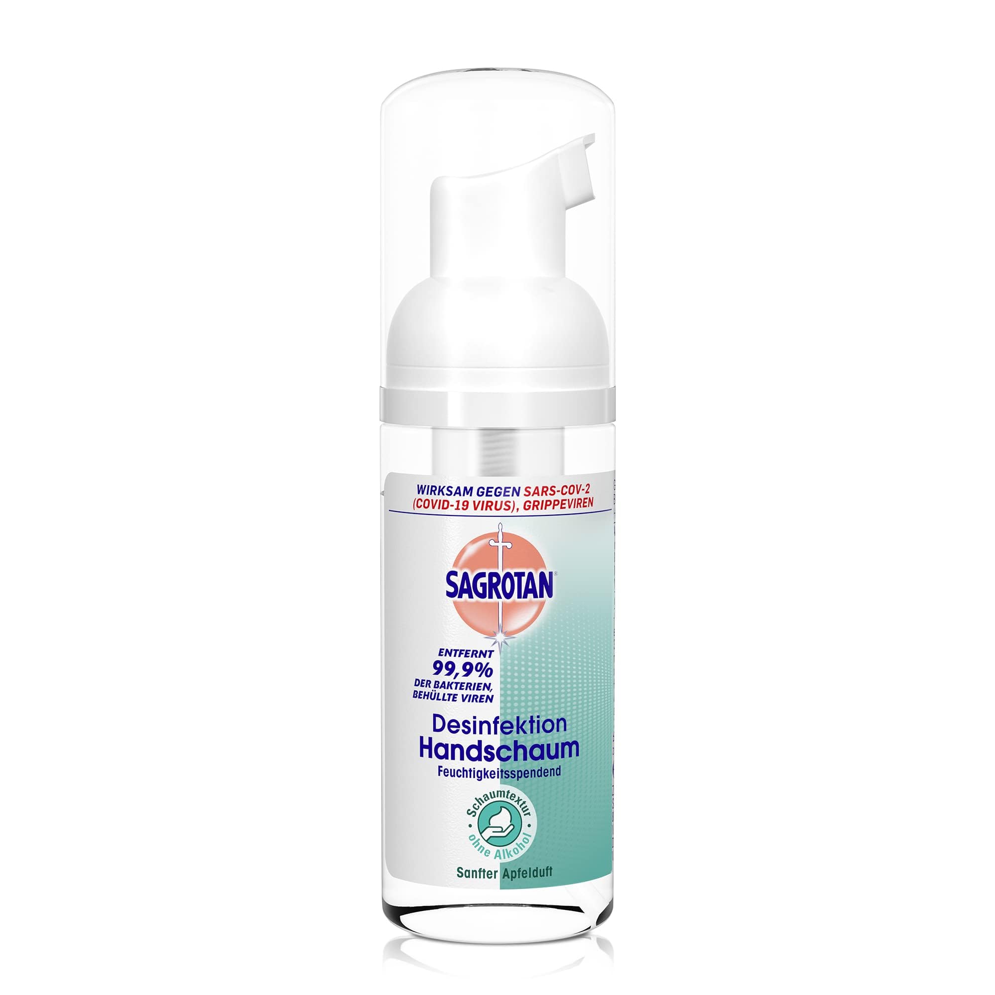 Sagrotan Desinfektion Handschaum – Kleines Handdesinfektionsmittel für unterwegs – 12 x 50ml antibakterieller Schaum