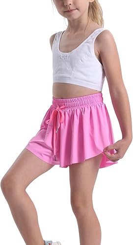 Miniatura 4 de Paquete de 3 faldas cortas con vuelo de mariposa para niñas, tenis y animadoras, atléticas, para correr, para adolescentes y niñas
