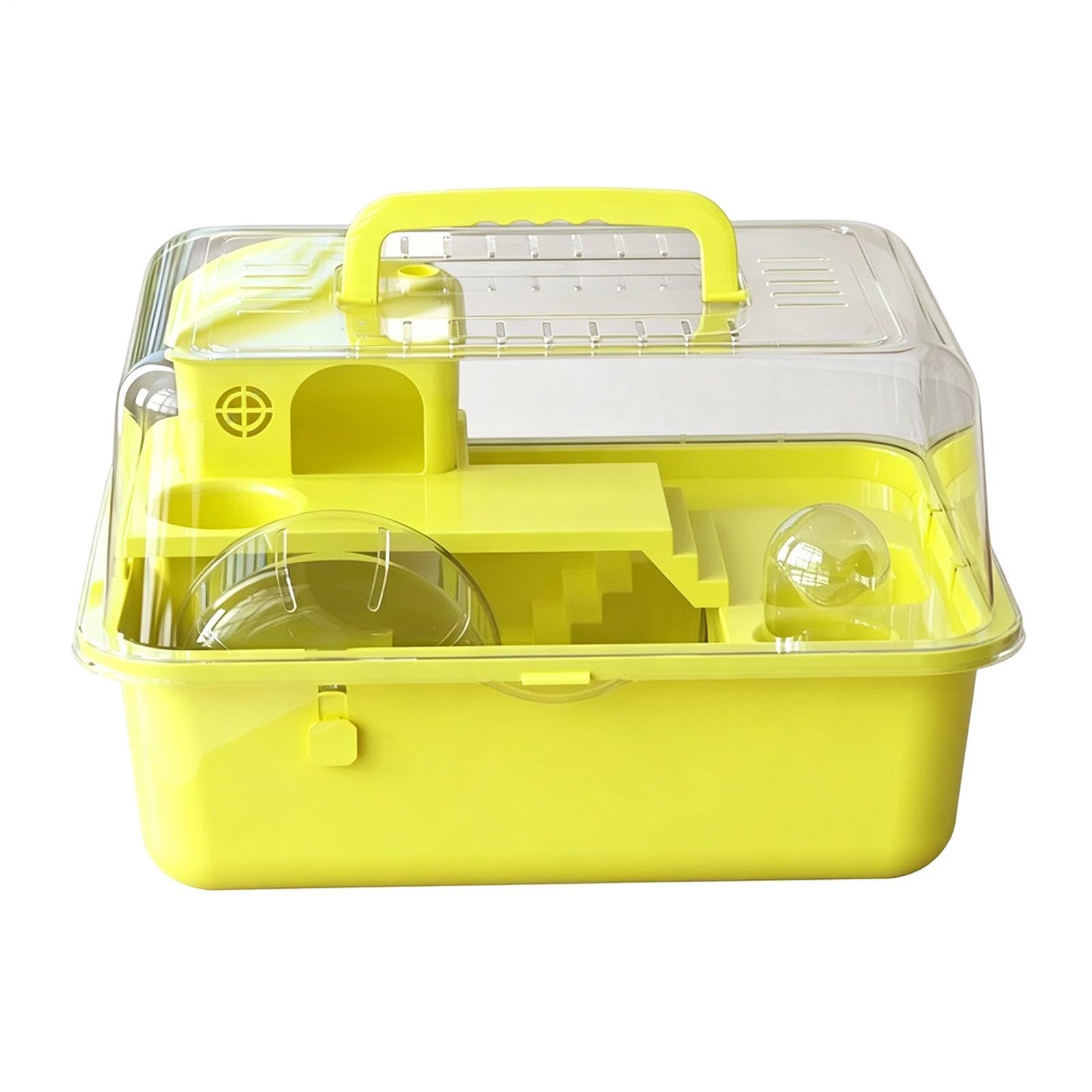 Hamster Cage - with Water Bottle Portable Play Carrier | 12-Inch Hamster Small Animal Habitat | for Dwarf Mice Gerbil Hedgehog Small Animals Pet Indoor Outdoor Travel Home