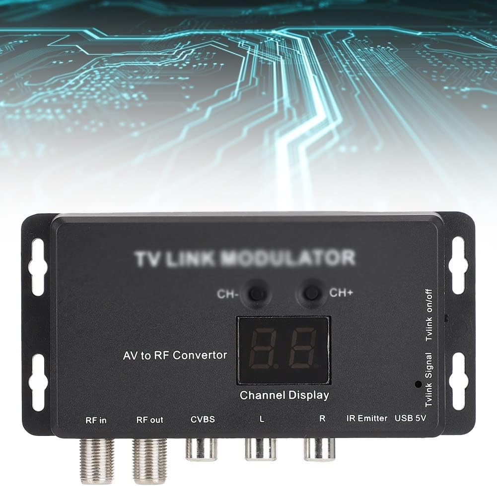UHF TV Modulator AV to RF Converter IR Extender with 21 Channel Display PAL/NTSC Optional Plastic Black (Color : D) (E)