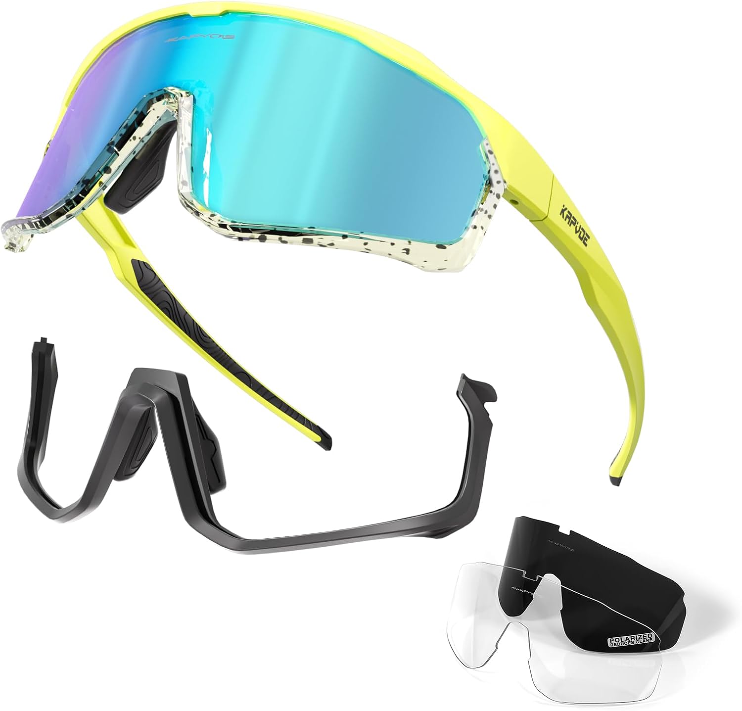KAPVOE Polarized Cycling Glasses Men Women Mountain Bike Glasses MTB Riding TR90 Sport Sunglasses Running Bicycle K93