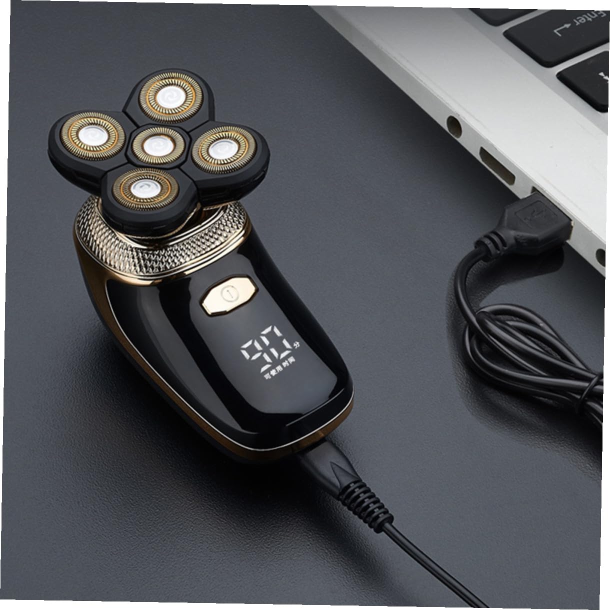 GALPADA Rasoio Elettrico Uomo 5 in 1 Professionale, Tagliacapelli Rivestimento in Titanio, Funzione Fading e Rifinitura, Ricaricabile USB per Barba e Chioma