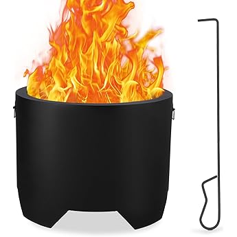PioneerWorks Stove Bonfire, 20 Inch Smokeless Fire Pit with Removable Ash Pan, Portable Outdoor Fire Pit, Wood Burning Lightweight Fireplace, Ideal for for Backyard, Patio, Garden,19 lbs