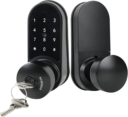 Cerradura de puerta electrónica con pantallas táctiles,Cerraduras de puerta para puerta delantera, perilla de puerta electrónica contarjeta