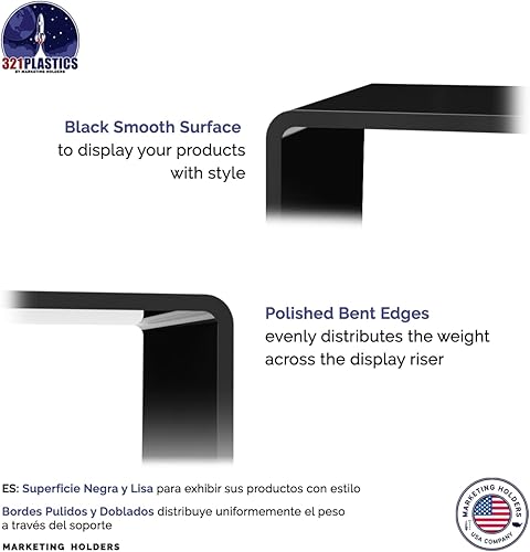 Vista 45 de Marketing Holders Soporte de exhibición elevador acrílico, 7 piezas, 2 pulgadas a 8 pulgadas, plataforma de encimera de plástico transparente