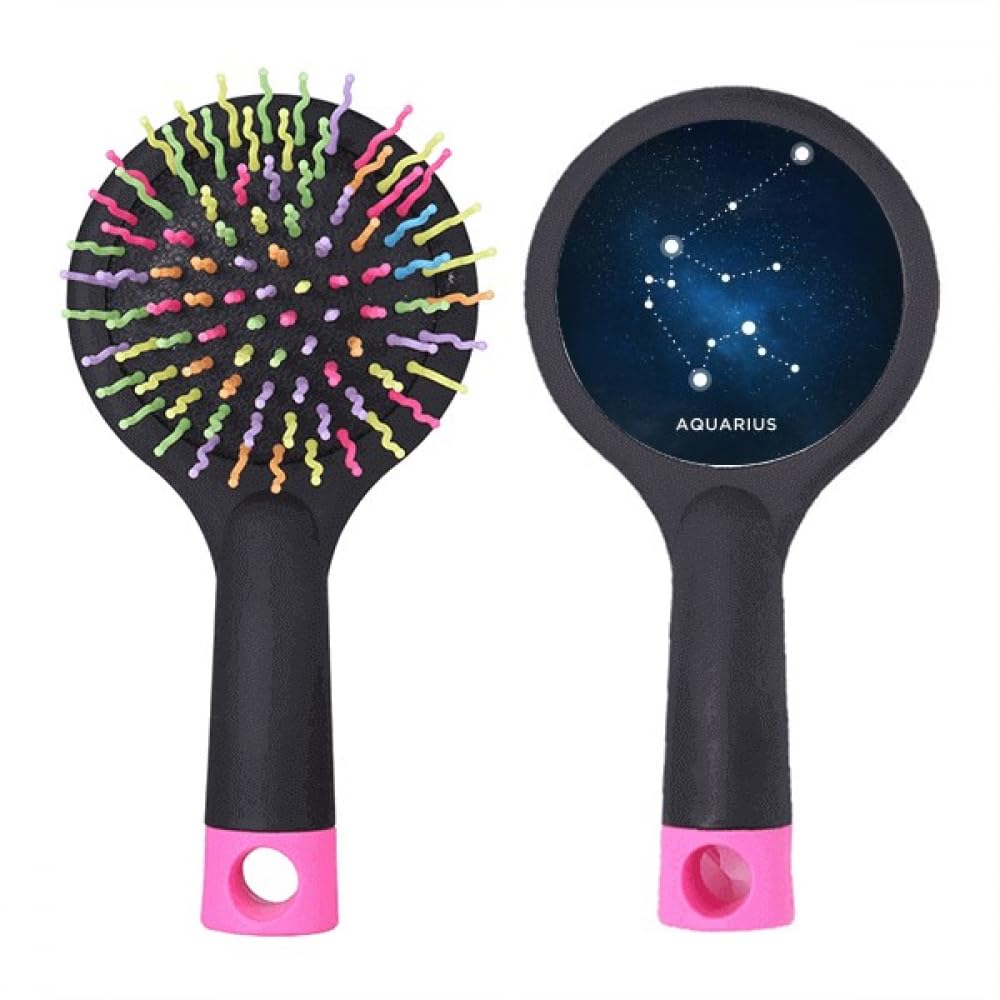 Brosse à cheveux démêlante de salon avec base coussin premium au design constellation - 4