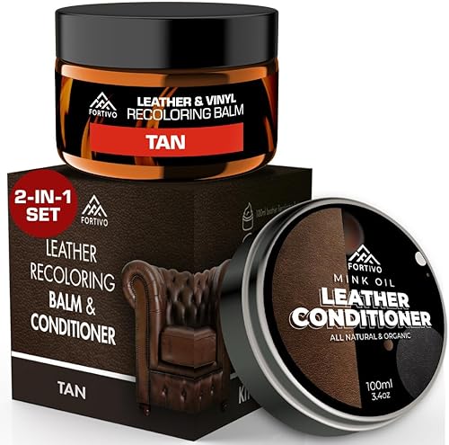 Bálsamo de cuero con visón, pintura de cuero bronceado, kit de reparación de sofás de cuero, kit de reparación de cuero para muebles, restaurador de