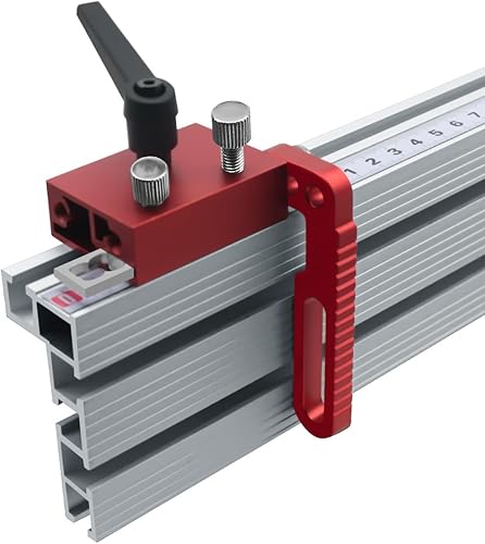 Miniatura 3 de Tope de pista de inglete tipo 75, tope de inglete preciso en T, escala ajustable, tope de inglete manual de aleación de aluminio para ranura en T