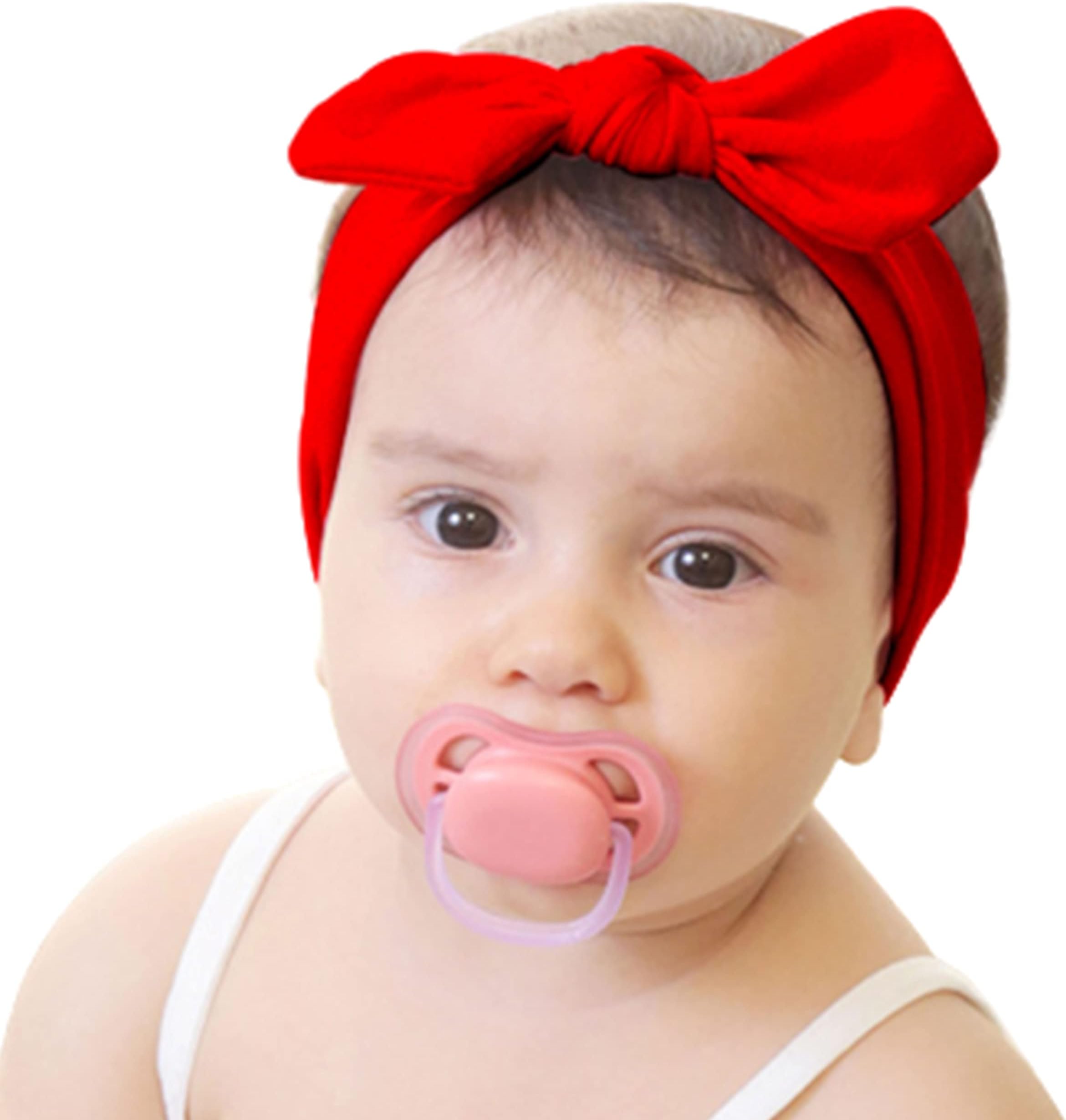 Bembika Bow Headband For Baby Girl Hair Accessories For Girls Headband For Babies Red