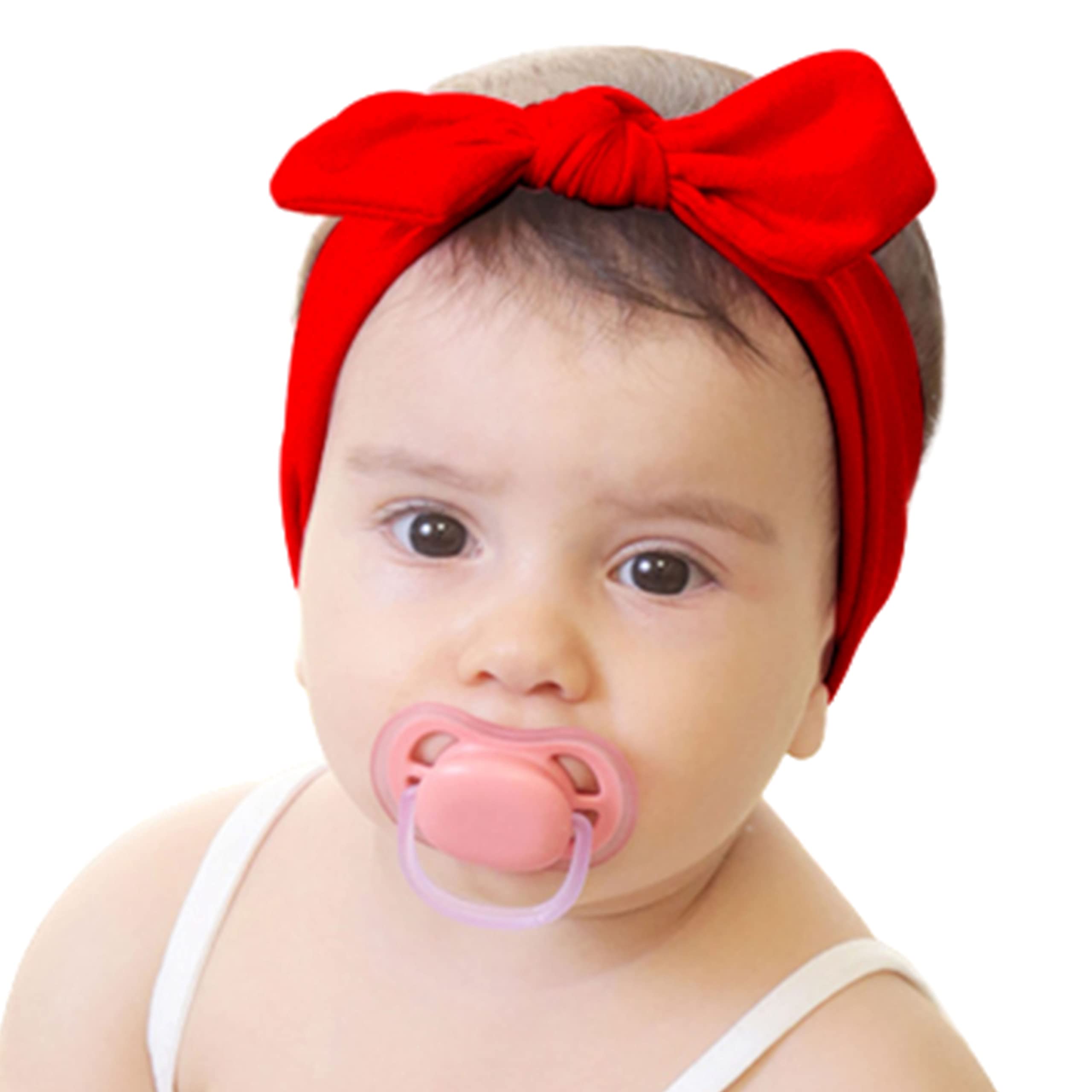 Bembika Bow Headband For Baby Girl Hair Accessories For Girls Headband For Babies Red