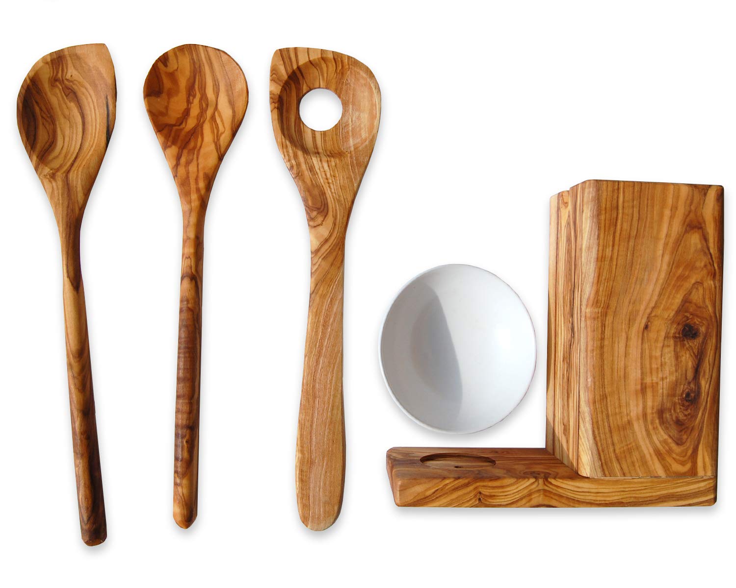 D.O.M. Set de 3 cuillères en bois d'olivier différentes