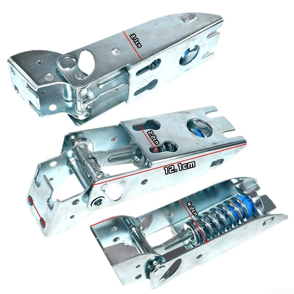 Bisagra Especial para Frigorífico 3 Agujeros con Muelle - Kit Reparación Puerta Congelador para acero Niquelado 14,2cm(D)