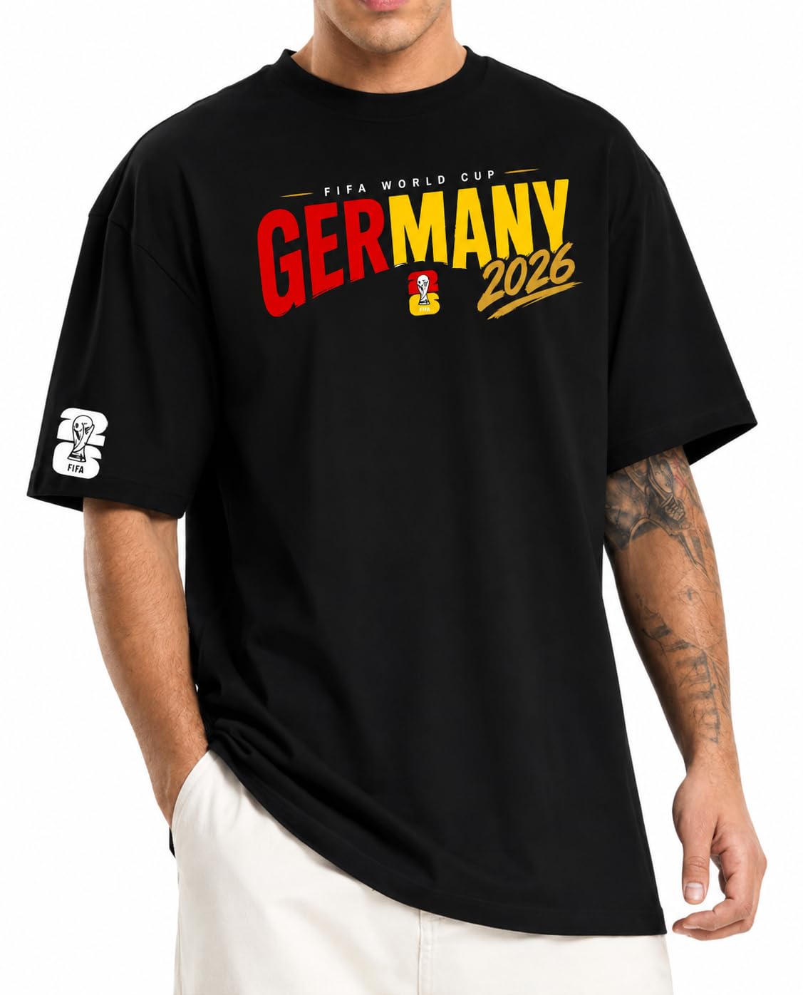 FIFA World Cup 2026 Tシャツ Sサイズ The Print Platter Germany FIFA World Cup 2026 Black Oversized T