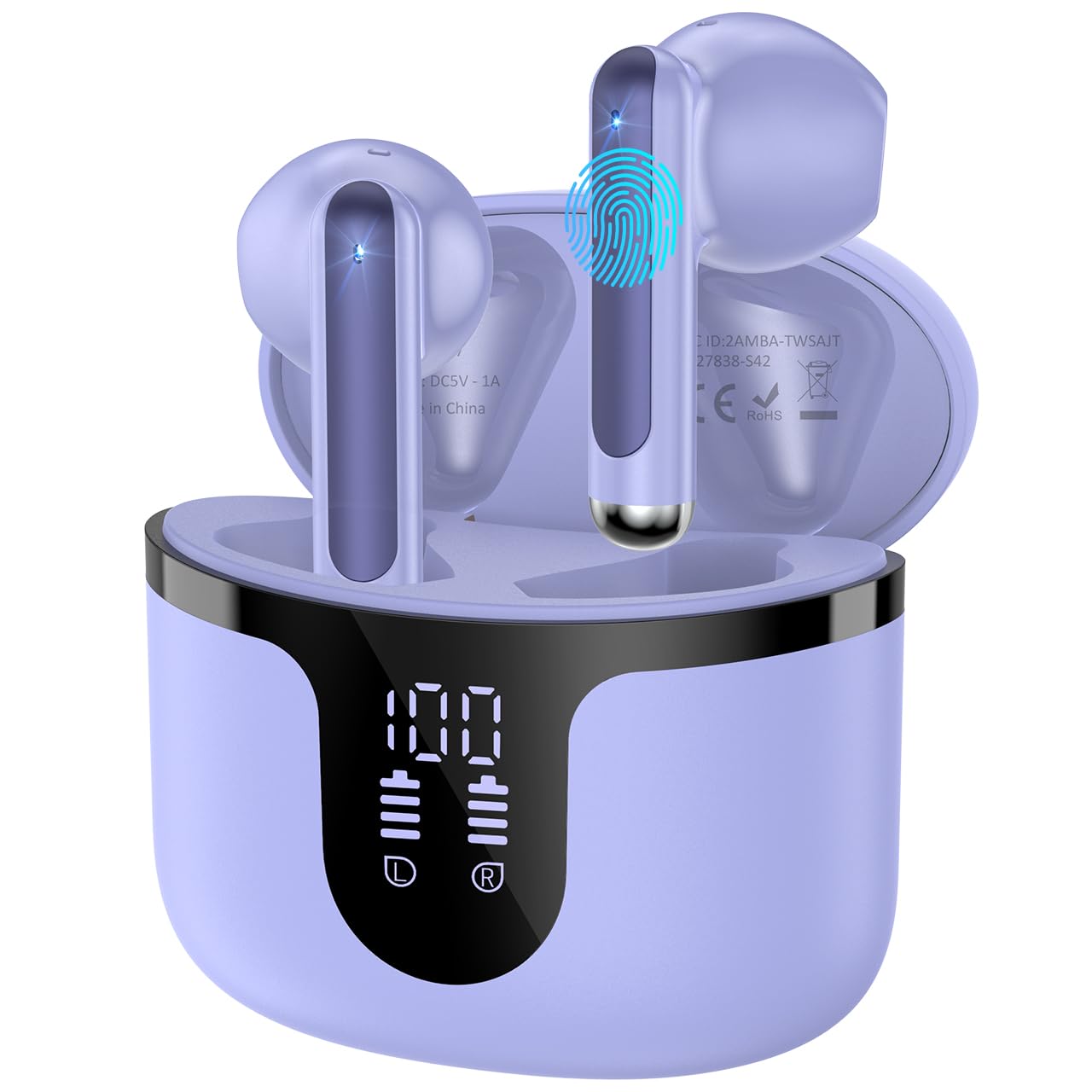 Wireless Earbuds, 2025 Bluetooth 5.3 Headphones HiFi Stereo 50H Playback Ear Bud