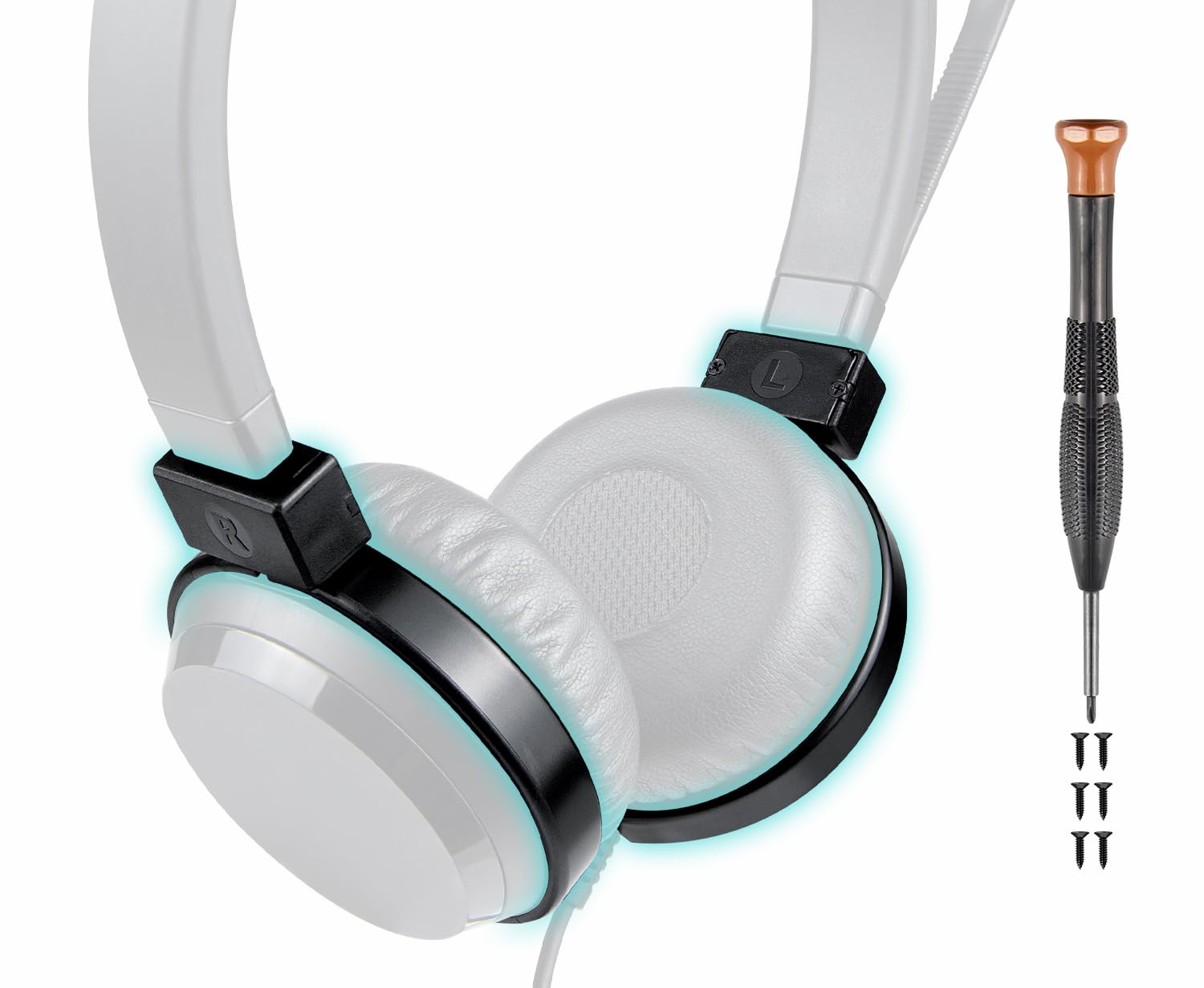 SOULWIT Kit de Réparation de Charnières Cassées pour Jabra Evolve 65/40/30/20 Casque (Wired Uniquement), Joints de Remplacement pour Cache Latéral et Bandeau Curseur d'arceau