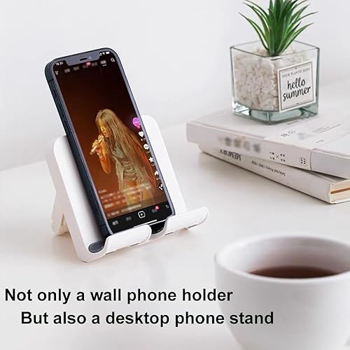 Miniatura 4 de Soporte para teléfono de ducha mejorado para tableta, soporte de pared extraíble, autoadhesivo para teléfono celular, soporte para iPad para cama,