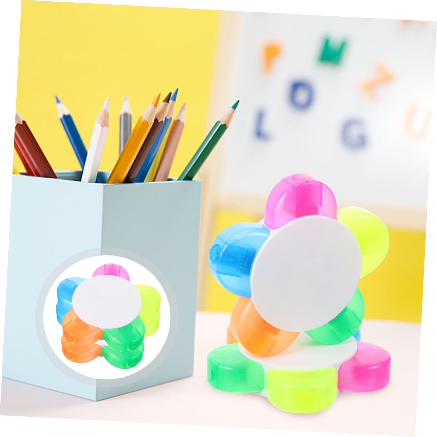 10 Stück Teiliges Blütenblatt-textmarker in Leuchtenden Farben Kleine Fluoreszierende Marker Stifte für Schule Büro Kreative Blumenform für Notizen Lernen und Organisation