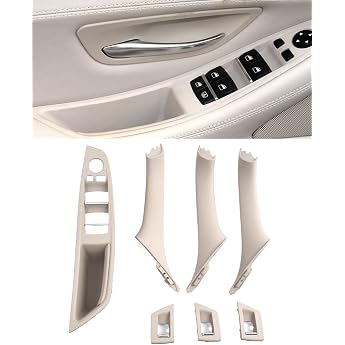 Car Door Handle Set of 7 F10 Door Handle for BMW 5 Series Door Side Handle BMW 520 523 525 528 530 535 Window Regulator Replacement Kit Off White