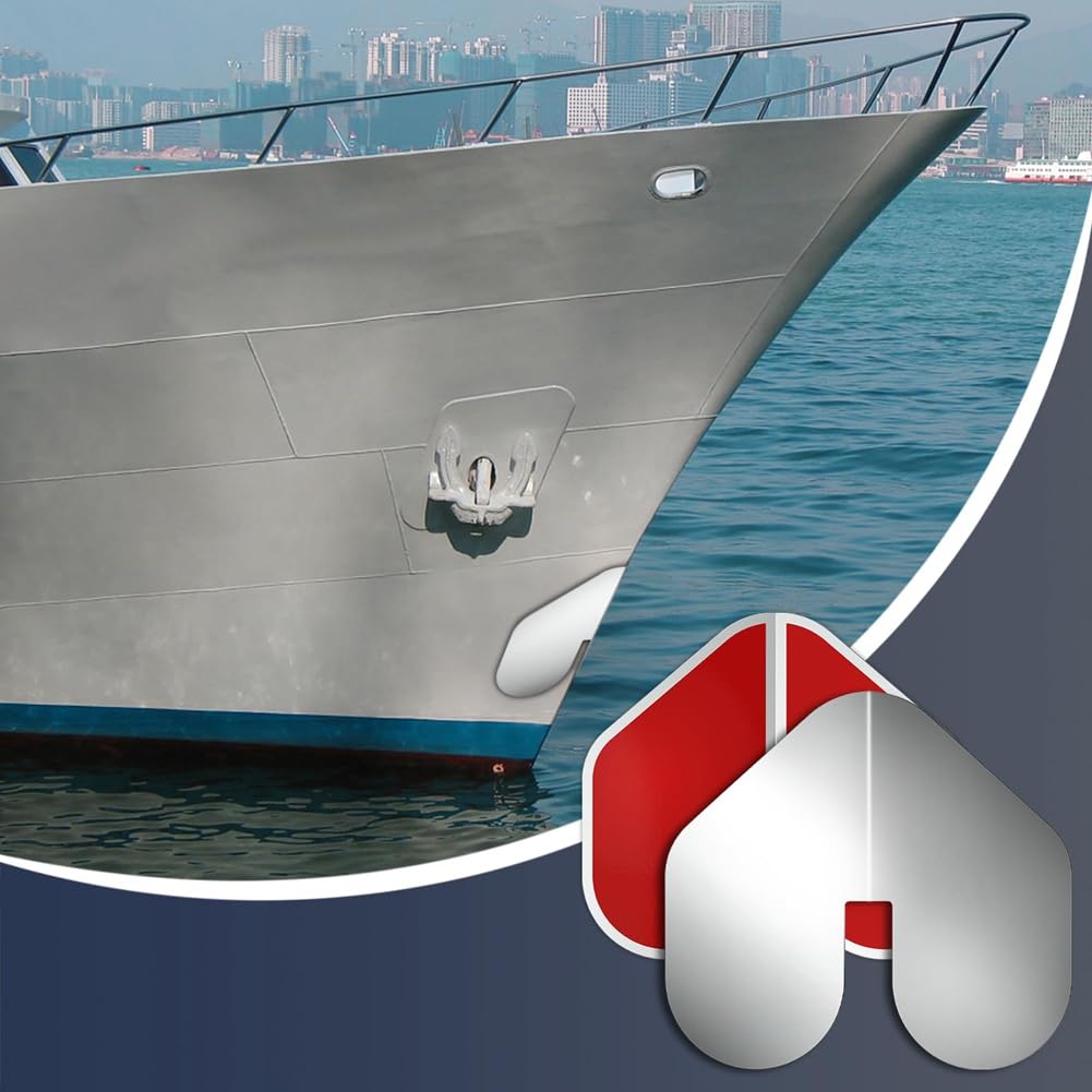 2 Stück Edelstahl-Bugschutz für Boote, Bootsbugschutz mit Selbstklebendem Bootskielschutz zum Schutz Von Bootsschiffen